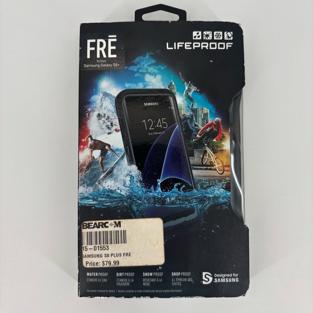 Lifeproof NWT Frē Black Waterproof Drop-proof Case for Samsung Galaxy s8+